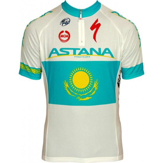 ASTANA kasachischer Meister 2011 Radsport-Profi-Team-Kurzarmtrikot mit kurzem Reißverschluss