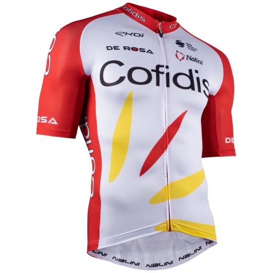 COFIDIS 2021 Radtrikot kurzarm(langer RV)-Radsport-Profi-Team