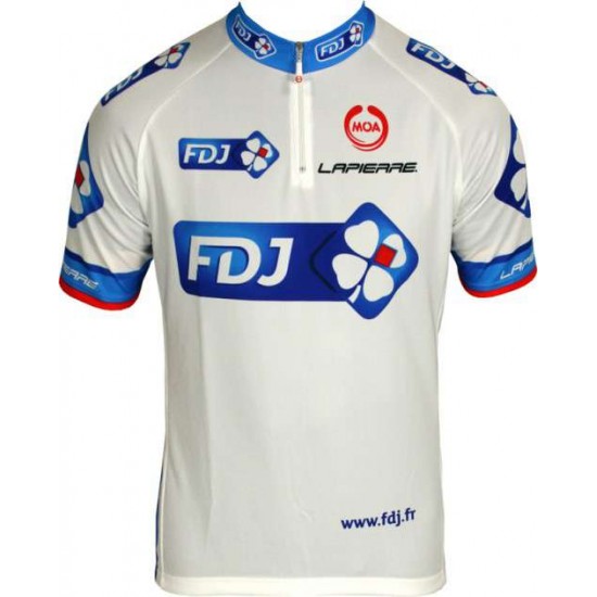 FRANCAISE DES JEUX(FDJ) 2011 Radsport-Profi-Team-Kurzarmtrikot mit kurzem Reißverschluss
