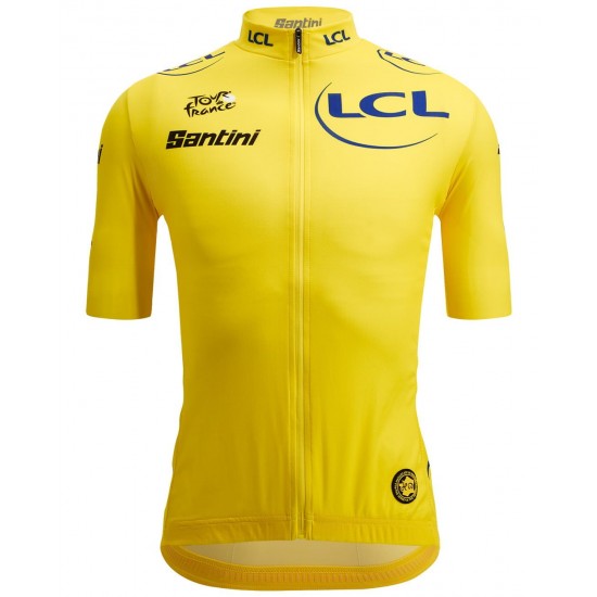 Tour de France 2023 gelbes Trikot(maillot jaune,Gesamtführender) Radtrikot kurzarm